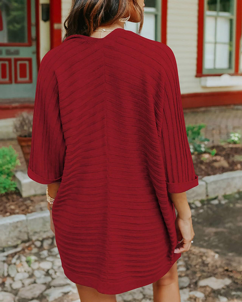 Open Front Oversized Long Sleeve Cardigans Outwear Solid Chunky Knit Sweaters Jackets