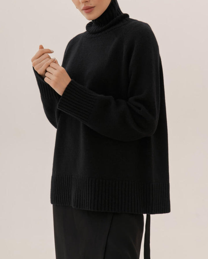 Turtleneck Sweater Casual Loose Knitted Pullover Tops