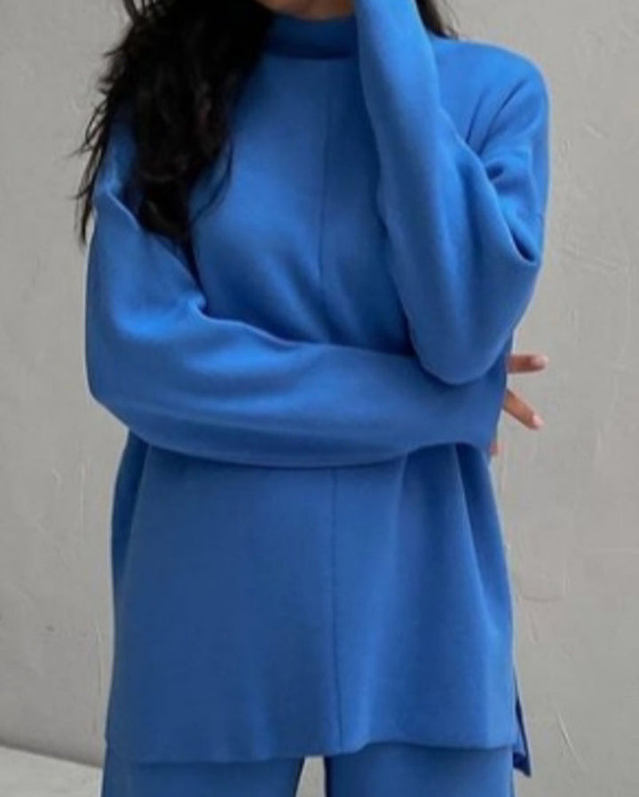 Long Sleeve Loose Casual Mid-Turtleneck Sweater