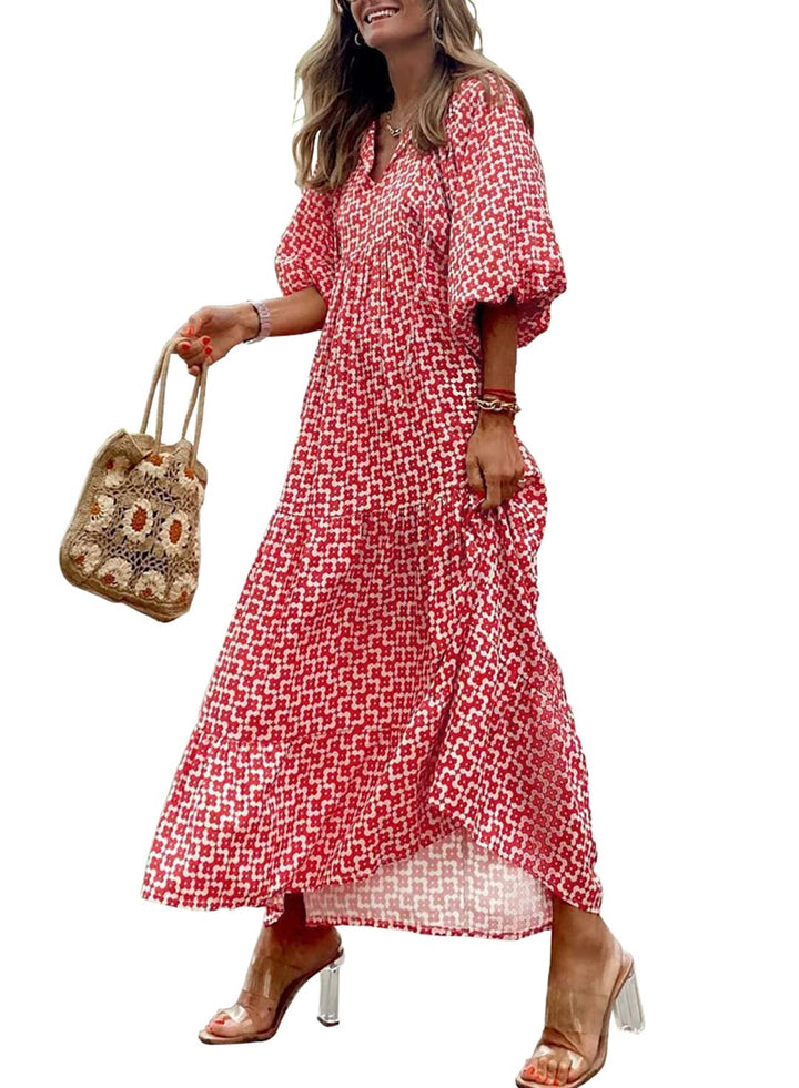 Susanna™ | Women's Puff Sleeve Floral Boho Maxi Dress