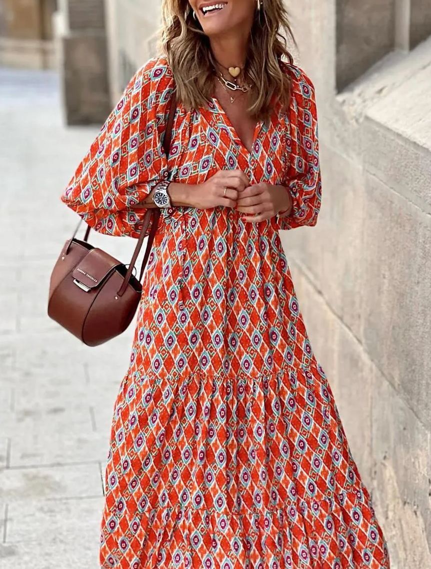 Susanna™ | Women's Puff Sleeve Floral Boho Maxi Dress