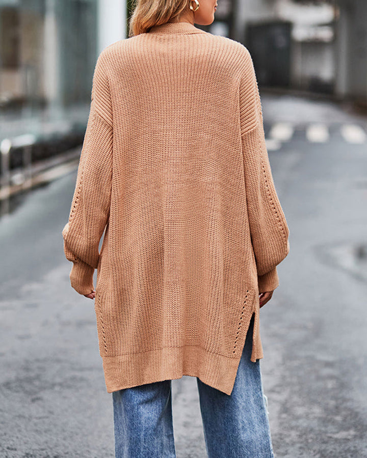 Open Front Knitted Long Cardigan Long Sleeve Casual Lightweight Knitted Cardigans Outerwear