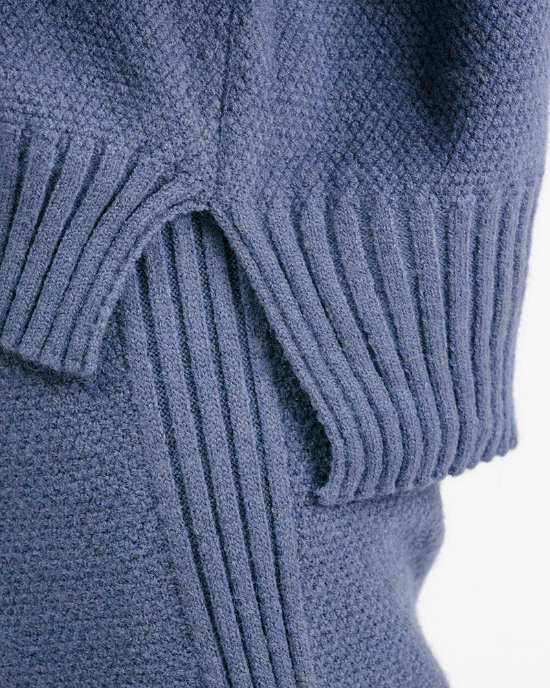 Casual Knit Two-Piece Set Loose-Fit Sweater and Wide-Leg Pants