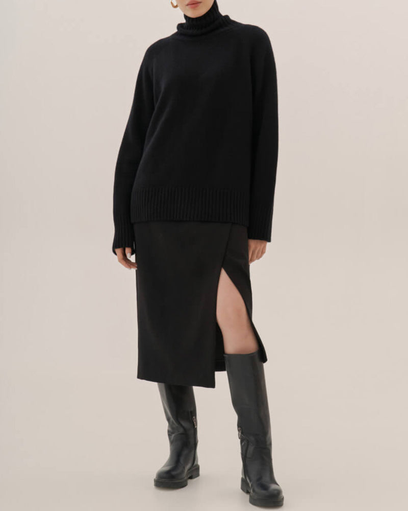 Turtleneck Sweater Casual Loose Knitted Pullover Tops