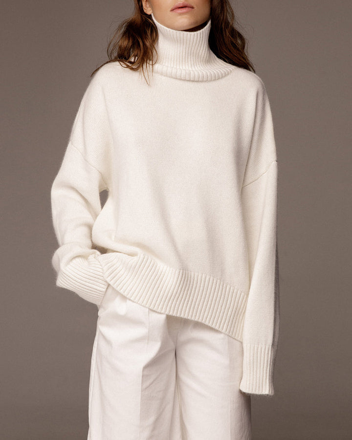 Turtleneck Loose Long Sleeve Knitted Pullover Sweater Tops