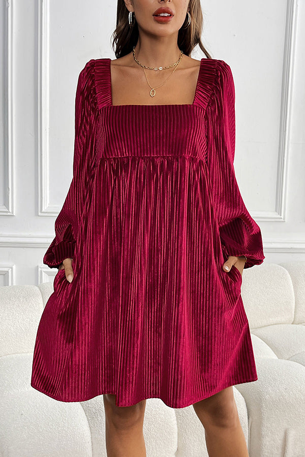 Velvet Christmas Elegance Mini Dress