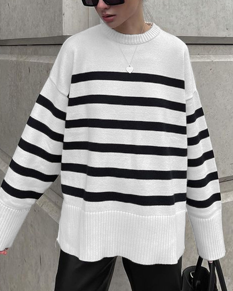 Loose Striped Pullover Sweater