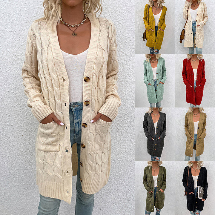 LAURA™ | Cable Knit Long Cardigan