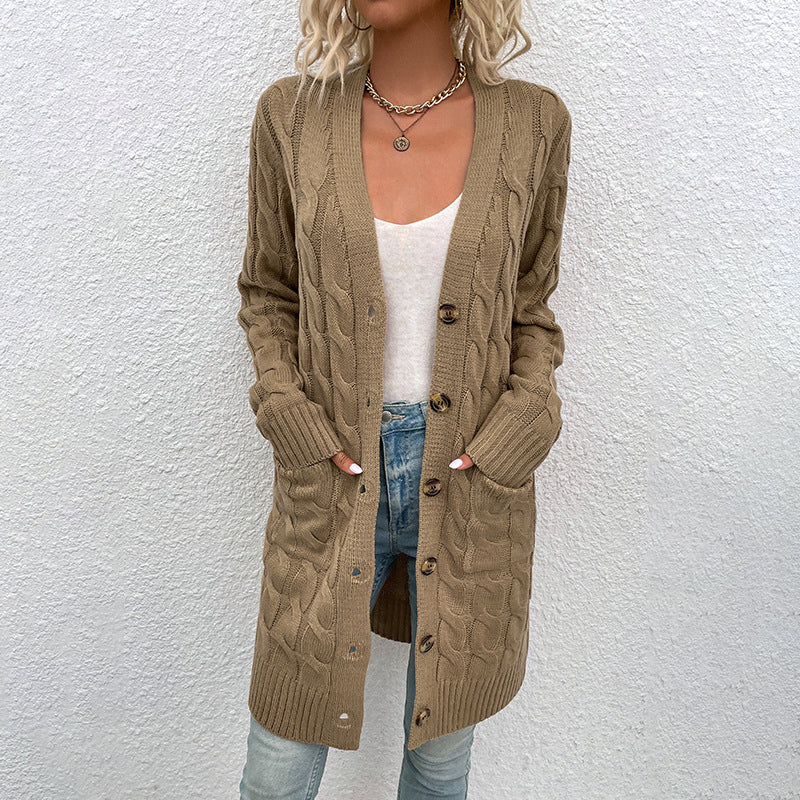 LAURA™ | Cable Knit Long Cardigan