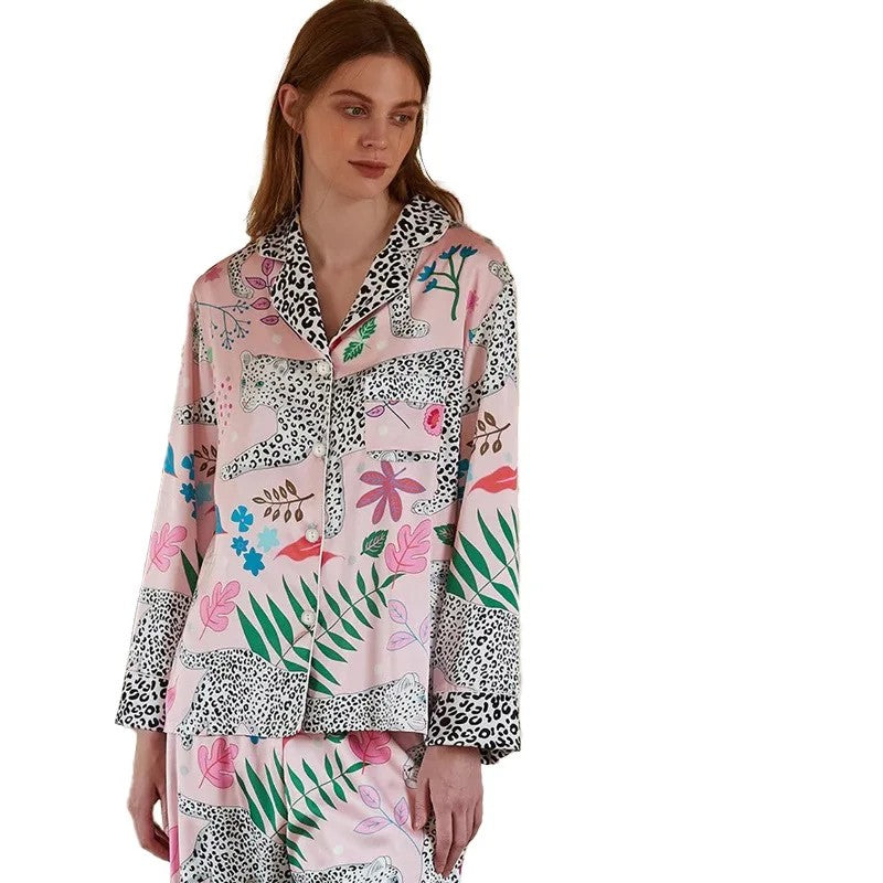 Pink Snow Leopard Printed Two Piece Set