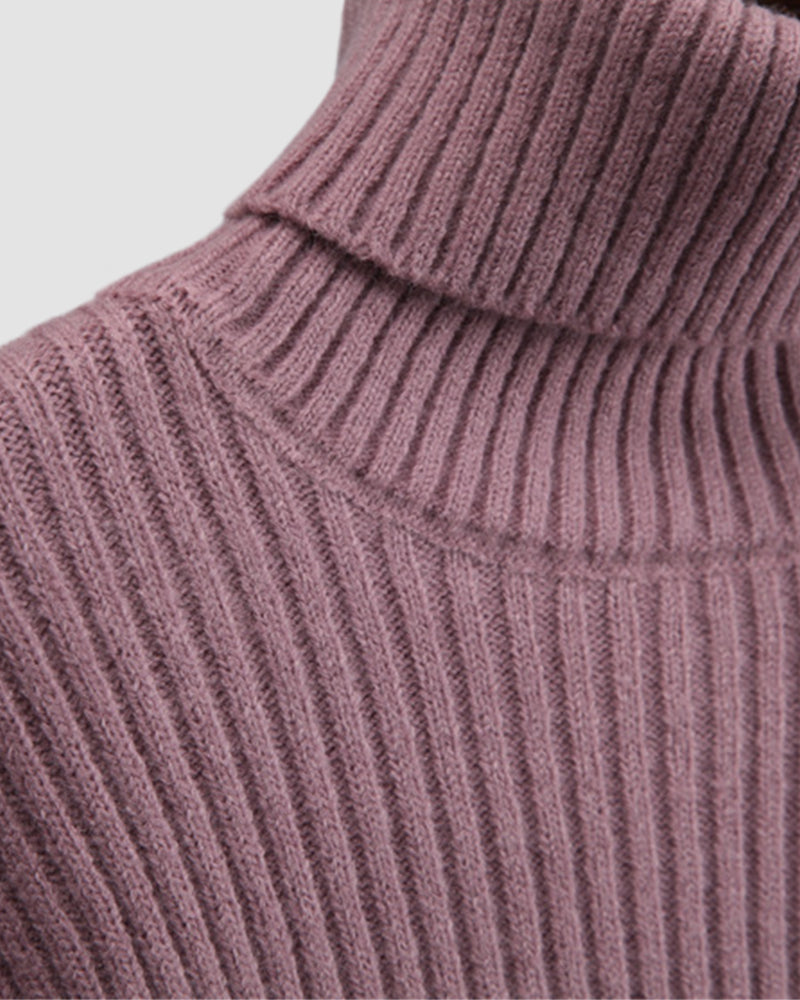 Casual Two Pieces Sets Turtleneck Sweater and Midi Skirt Suits