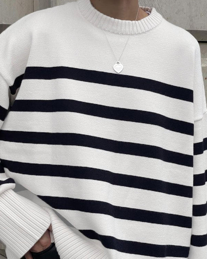 Loose Striped Pullover Sweater