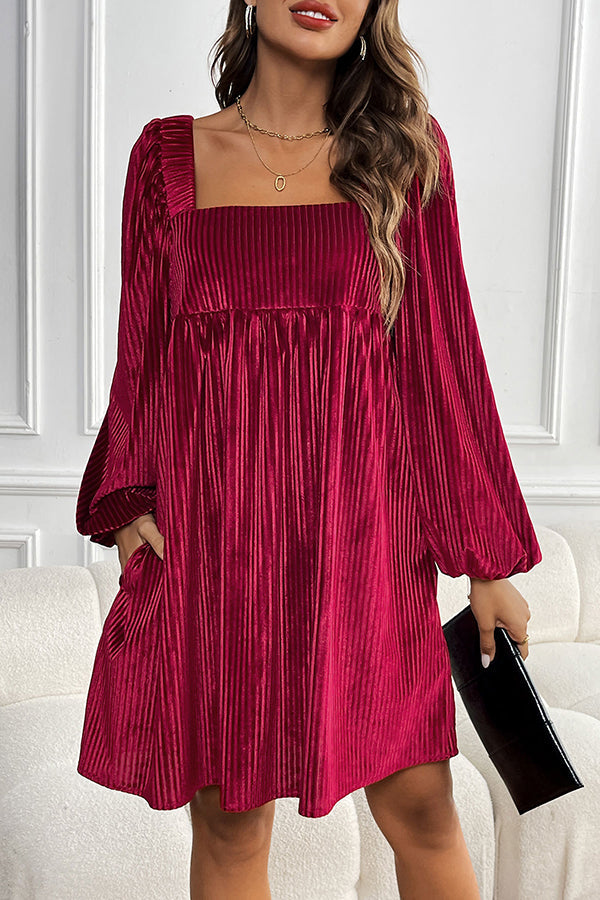 Velvet Christmas Elegance Mini Dress