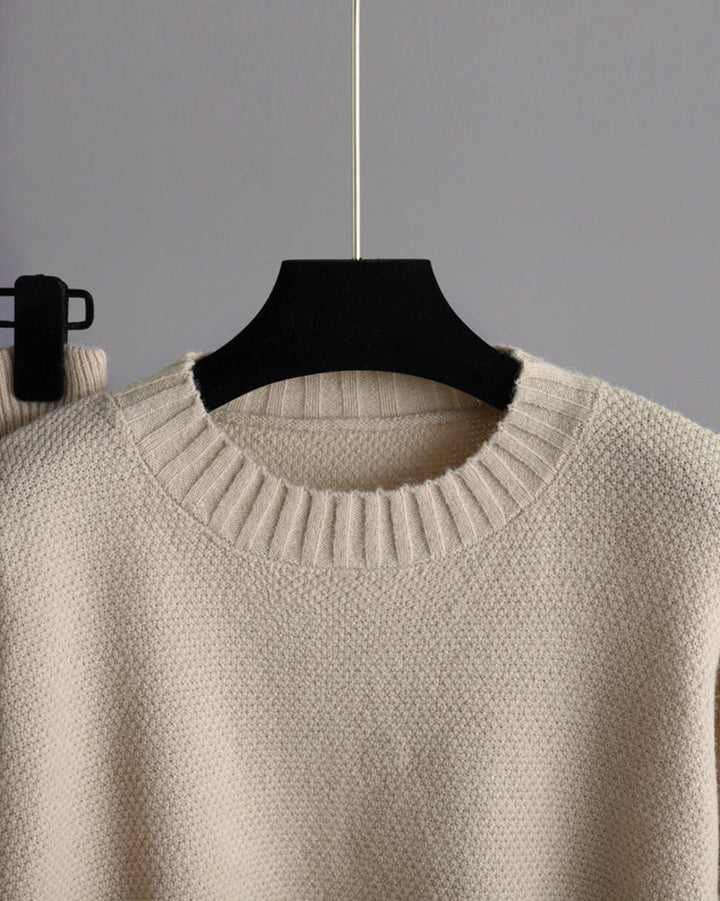 Casual Knit Two-Piece Set Loose-Fit Sweater and Wide-Leg Pants