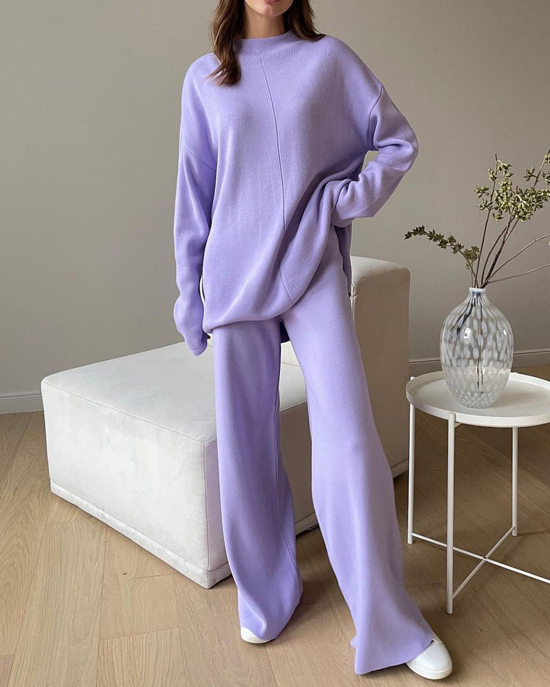 Long Sleeve Loose Casual Mid-Turtleneck Sweater