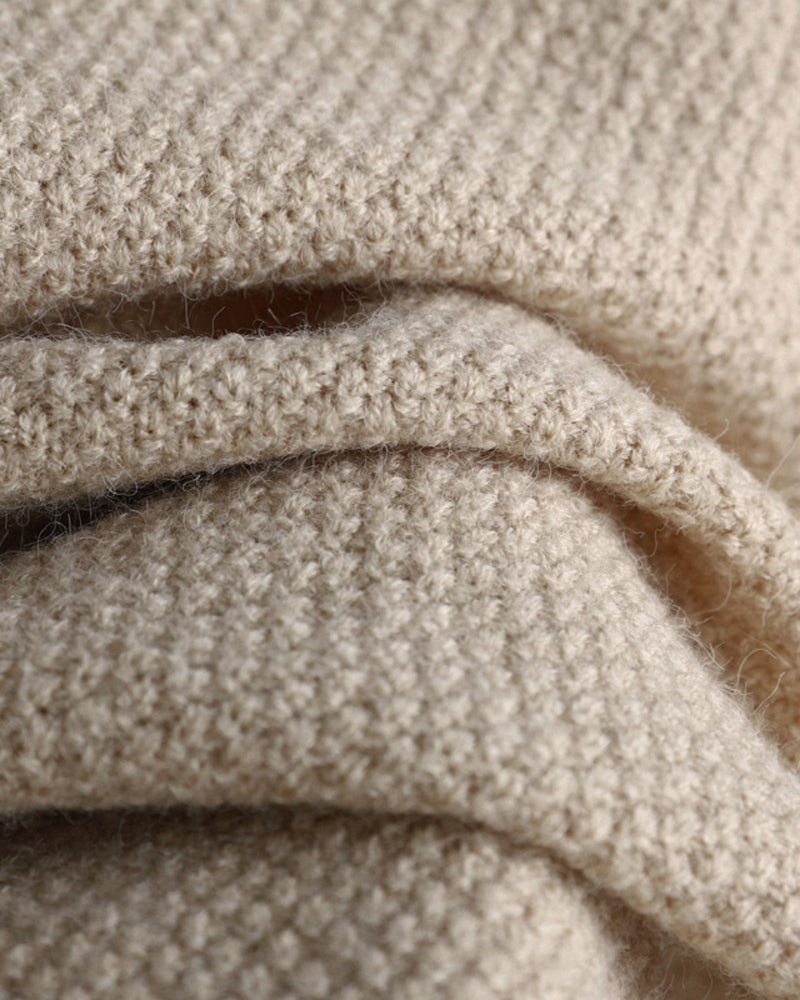 Casual Knit Two-Piece Set Loose-Fit Sweater and Wide-Leg Pants