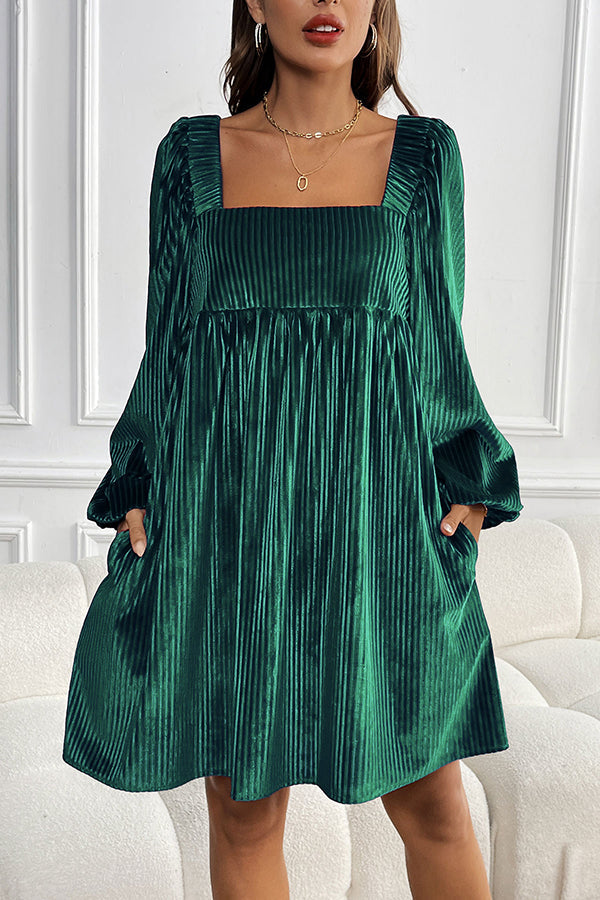 Velvet Christmas Elegance Mini Dress