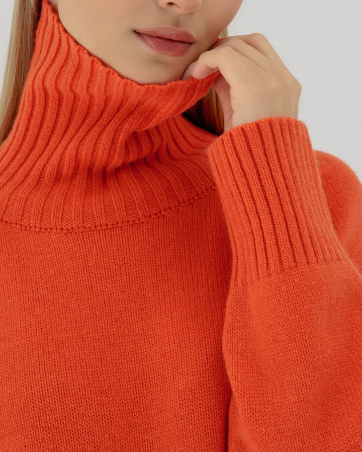 Turtleneck Sweater Casual Loose Knitted Pullover Tops