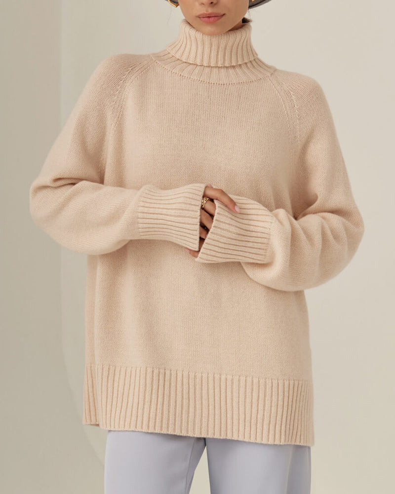 Turtleneck Sweater Casual Loose Knitted Pullover Tops