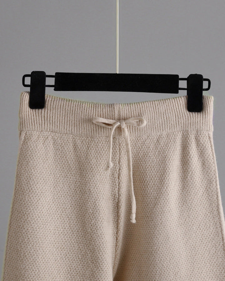 Casual Knit Two-Piece Set Loose-Fit Sweater and Wide-Leg Pants