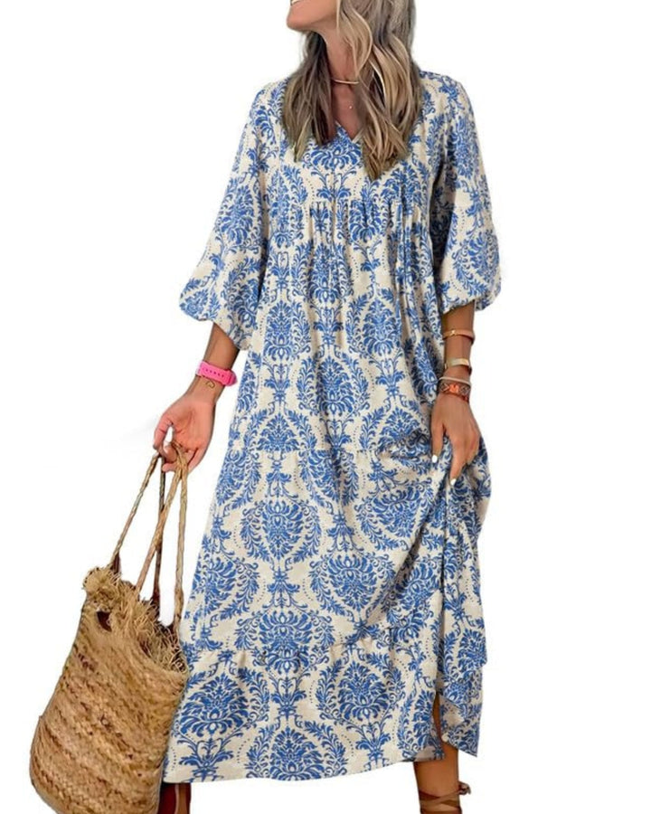 Susanna™ | Women's Puff Sleeve Floral Boho Maxi Dress
