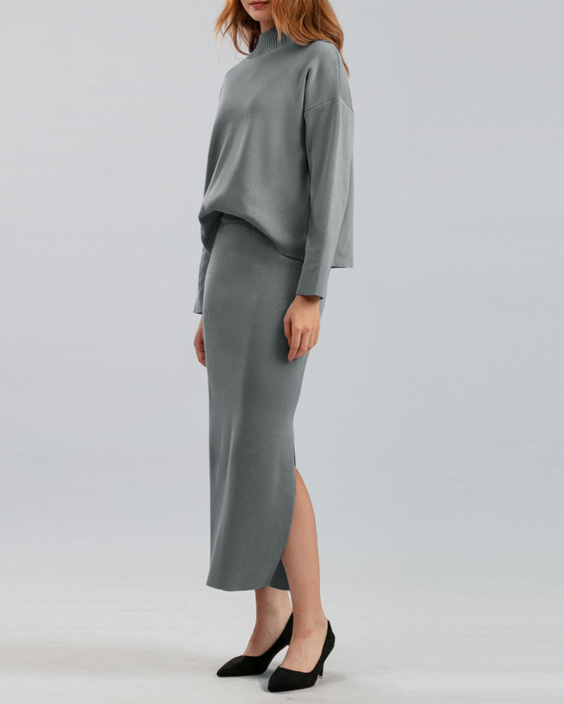 Casual Loose Fashion Long Skirt Two-piece Set