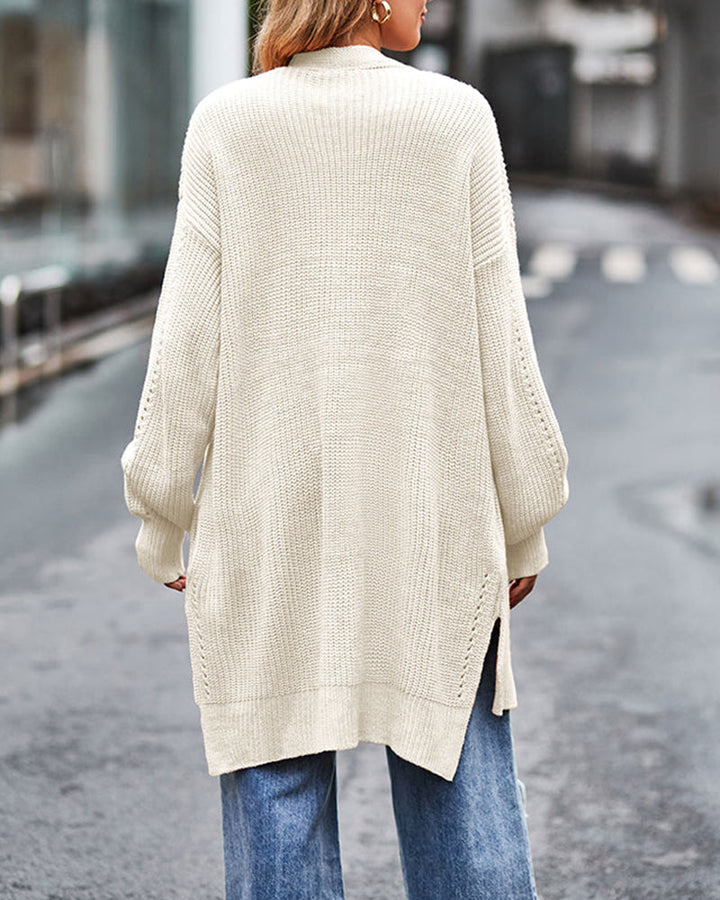 Open Front Knitted Long Cardigan Long Sleeve Casual Lightweight Knitted Cardigans Outerwear