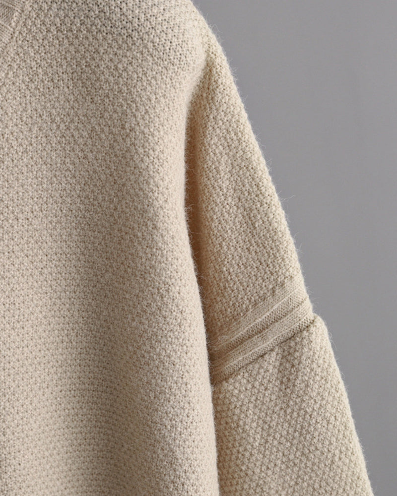 Casual Knit Two-Piece Set Loose-Fit Sweater and Wide-Leg Pants