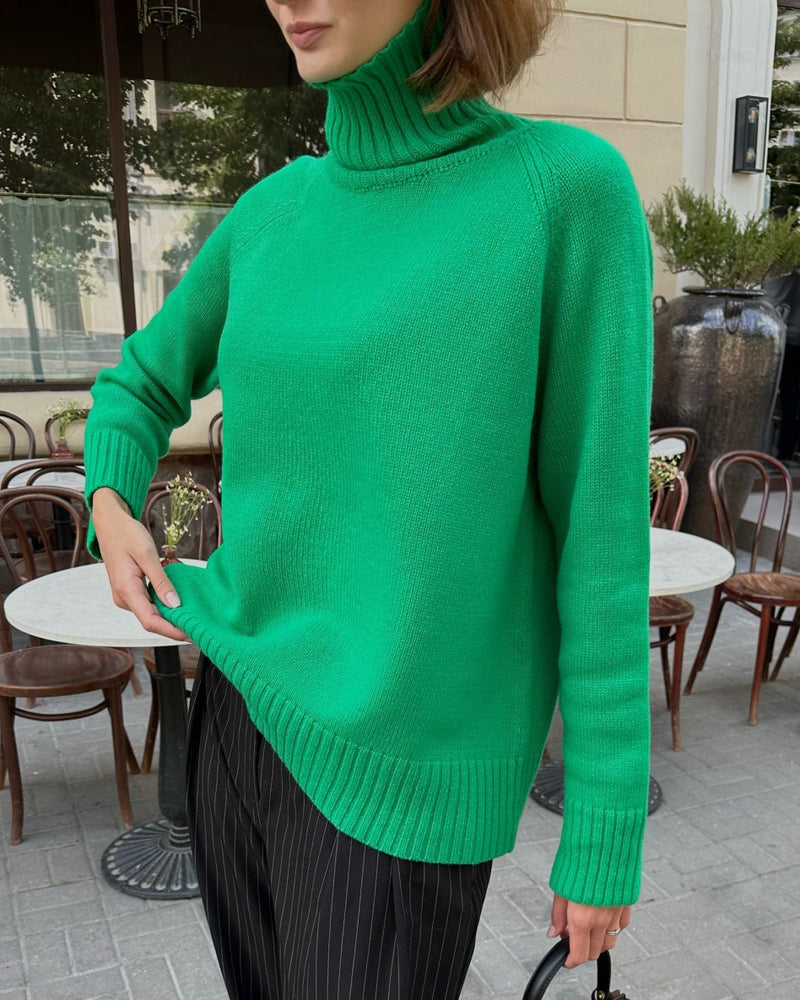Turtleneck Sweater Casual Loose Knitted Pullover Tops