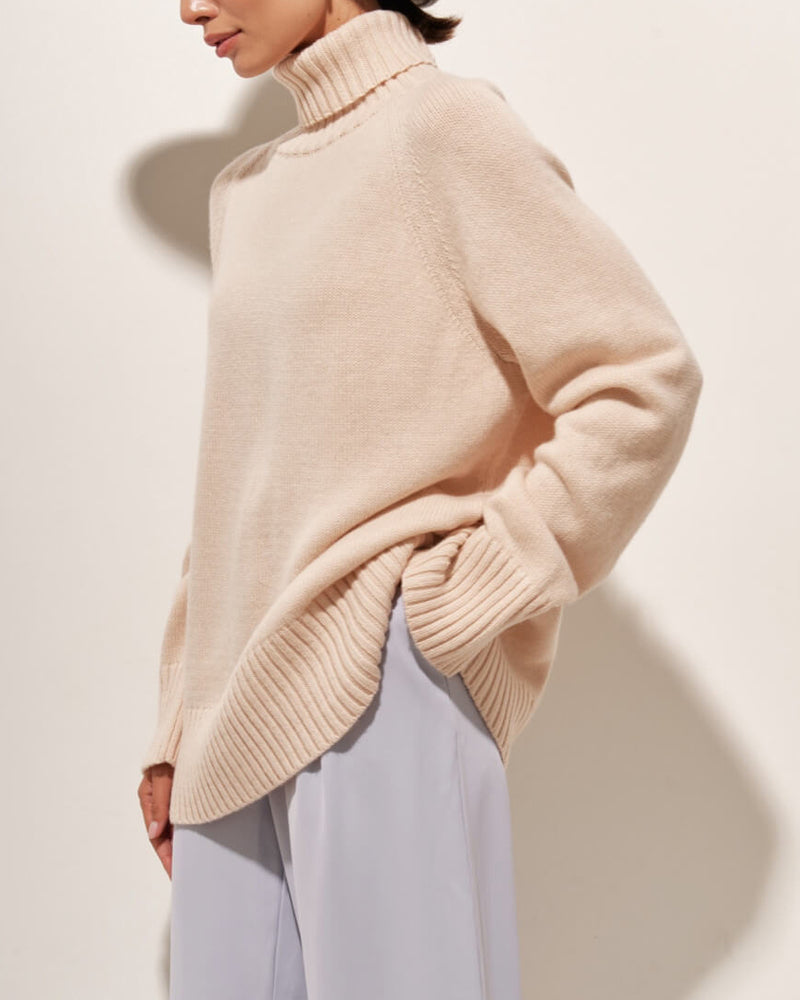 Turtleneck Sweater Casual Loose Knitted Pullover Tops