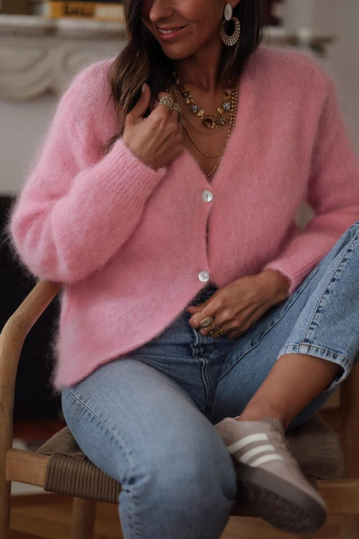 Sweet Long Sleeve Plain Cardigan