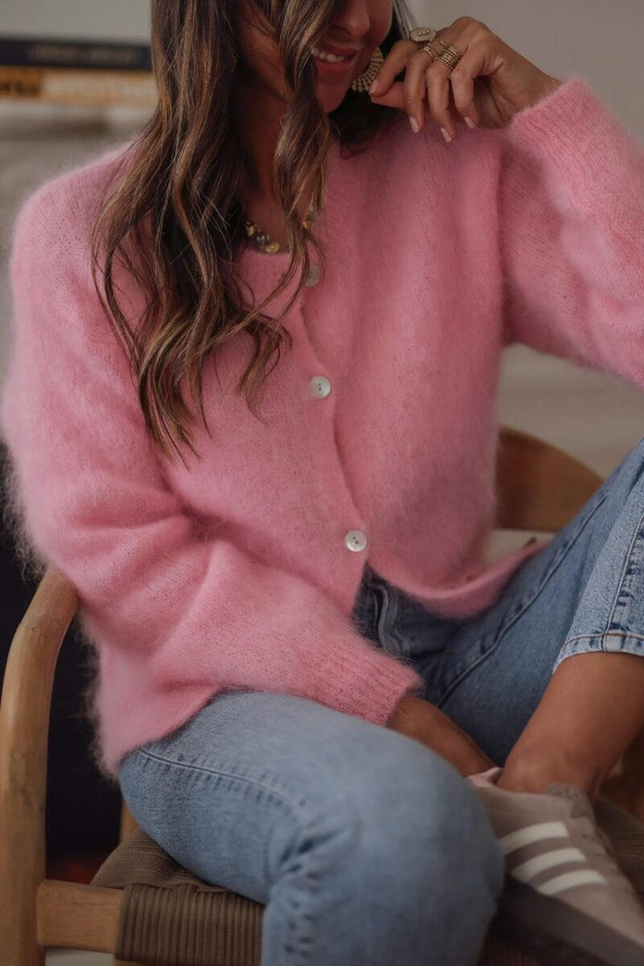 Sweet Long Sleeve Plain Cardigan