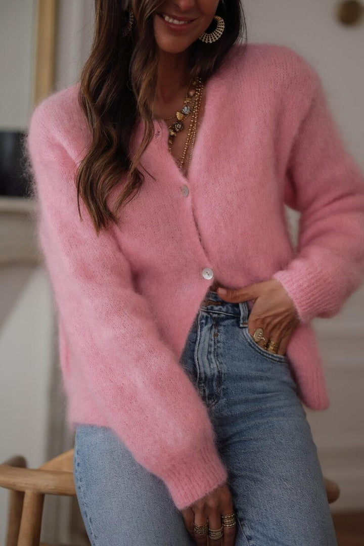Sweet Long Sleeve Plain Cardigan