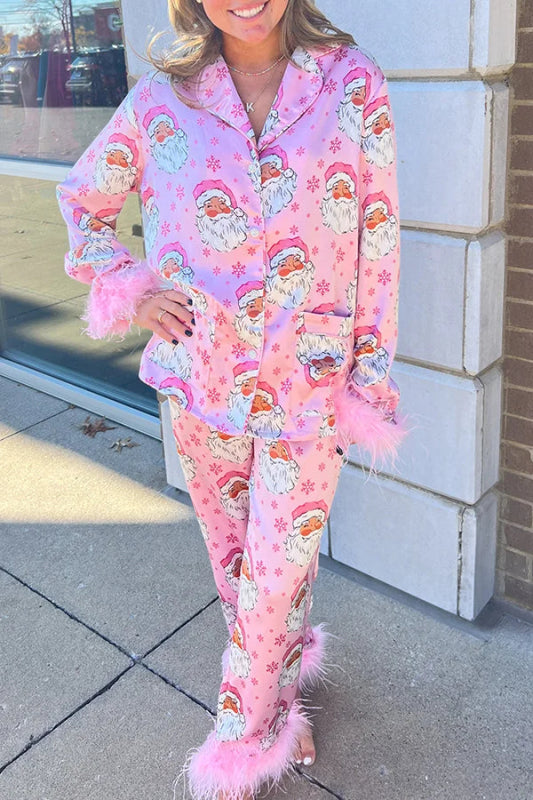 Ensemble pyjama deux pièces à la mode imprimé de Noël