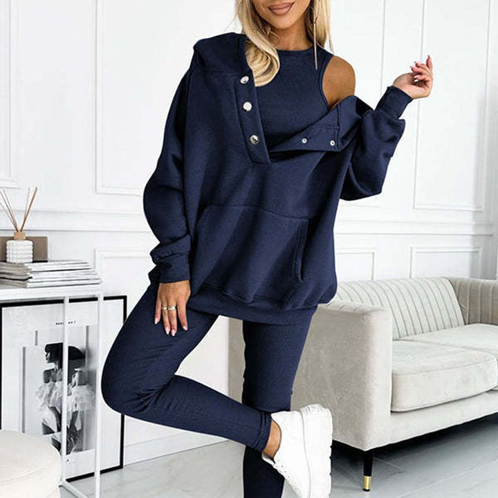 Casual and comfortable hooded sweatshirt suit