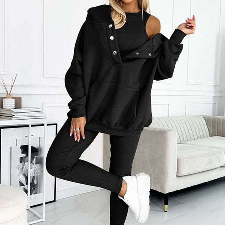 Casual and comfortable hooded sweatshirt suit