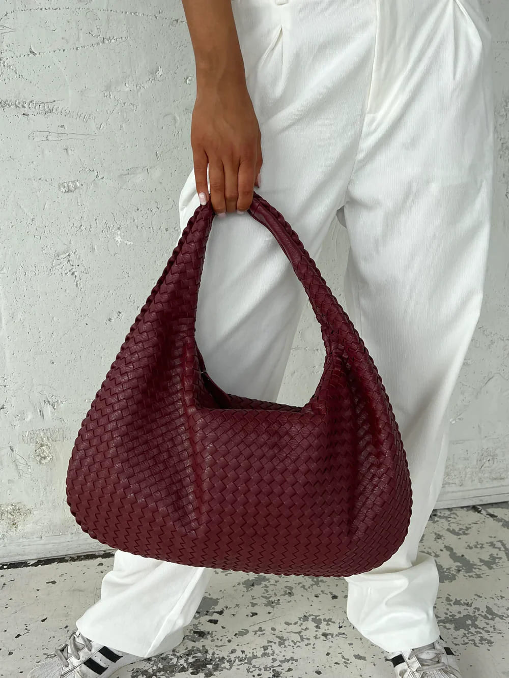 EVERYDAY VEGAN LEATHER BAG -WINE RED